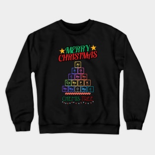 Chemistry tree, merry christmas, periodic table Crewneck Sweatshirt